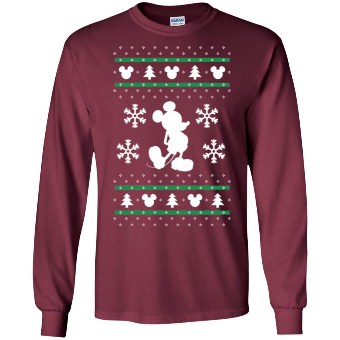 Christmas T-shirt Mickey Mouse Maroon