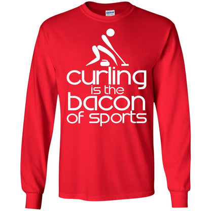Funny Curling Is The Bacon Of Sports T-shirt Red