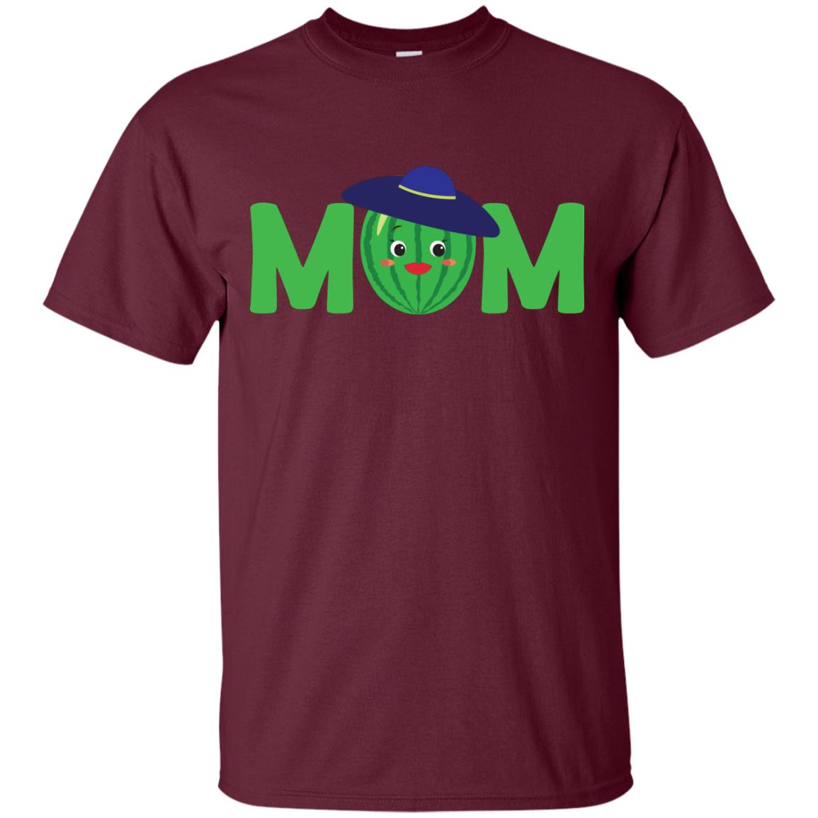 Mom Watermelon Funny Summer Melon Fruit Shirt For Mommy Maroon