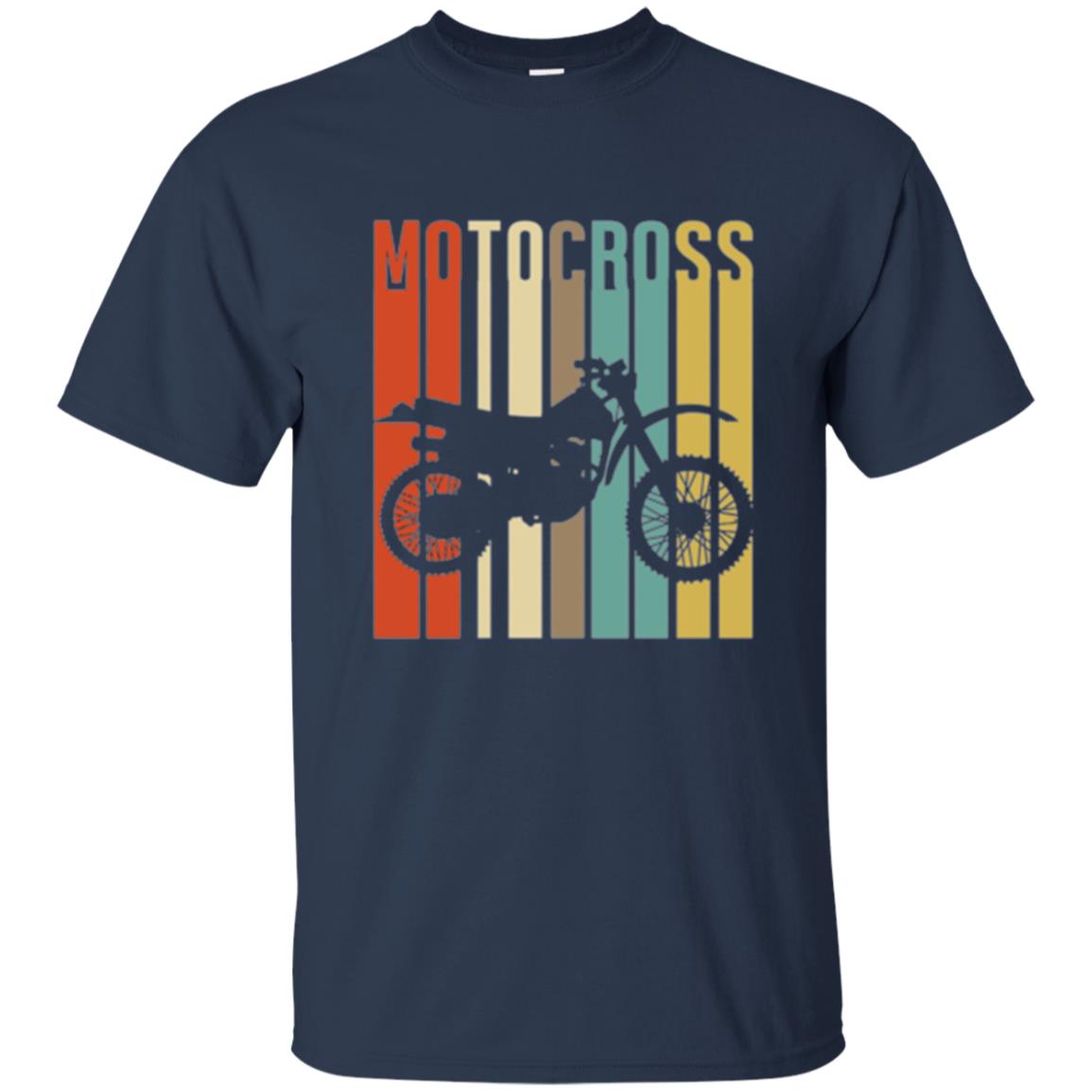 Dirt Bike Silhouette T-shirt Cool Vintage Motocross Navy