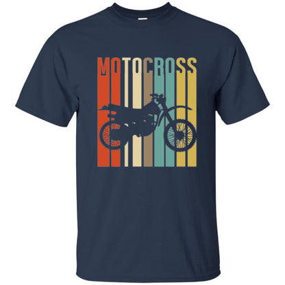 Dirt Bike Silhouette T-shirt Cool Vintage Motocross Navy
