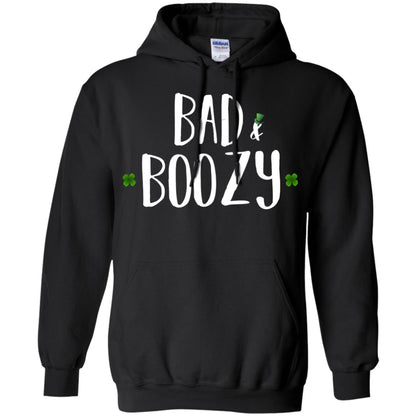 Bad And Boozy Funny Saint Patrick Day T-shirt Black