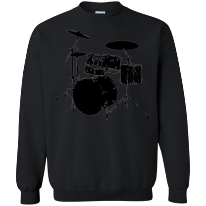 Drum Lovers T-shirt Drum Kit Stencil Print Black
