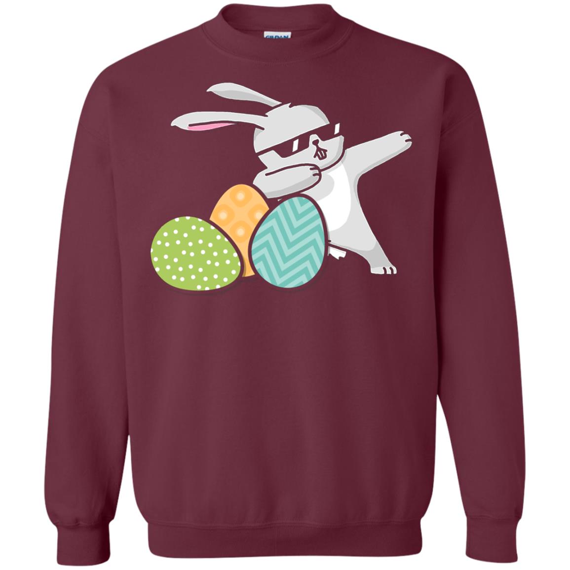 Easter Bunny Dabbing Gift Shirt For Dabbing Lover Maroon