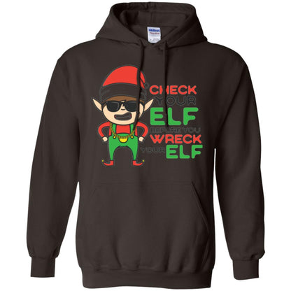 Christmas T-shirt Check Your Elf Before You Wreck Your Elf Dark Chocolate