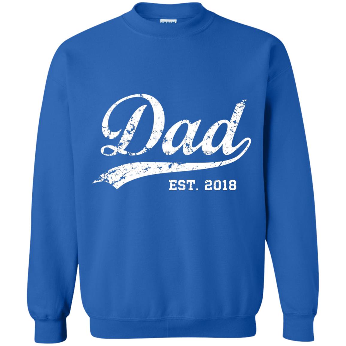 Dad Est. 2018 Vintage New Dad Daddy T-shirt Royal