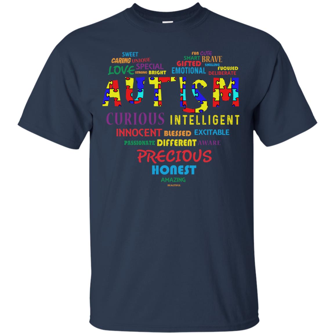 Sweet Caring Unique Love Special Autism Awareness T-shirt Navy