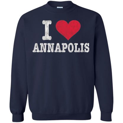 Distressed Retro I Love Annapolis T-shirt Navy