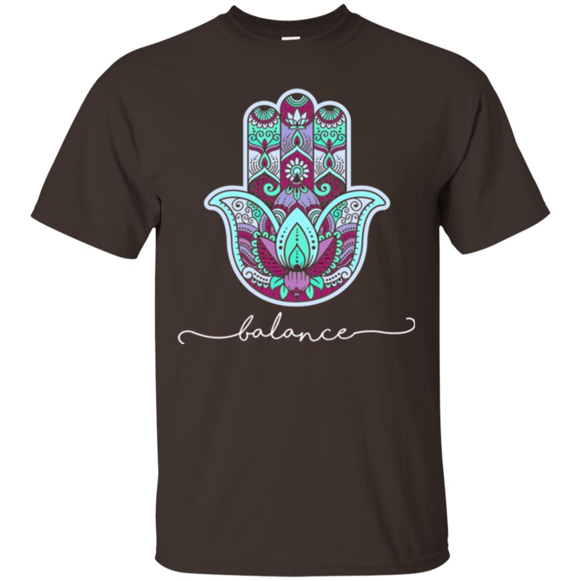Balance Yoga Gym Hamsa T-shirt Dark Chocolate