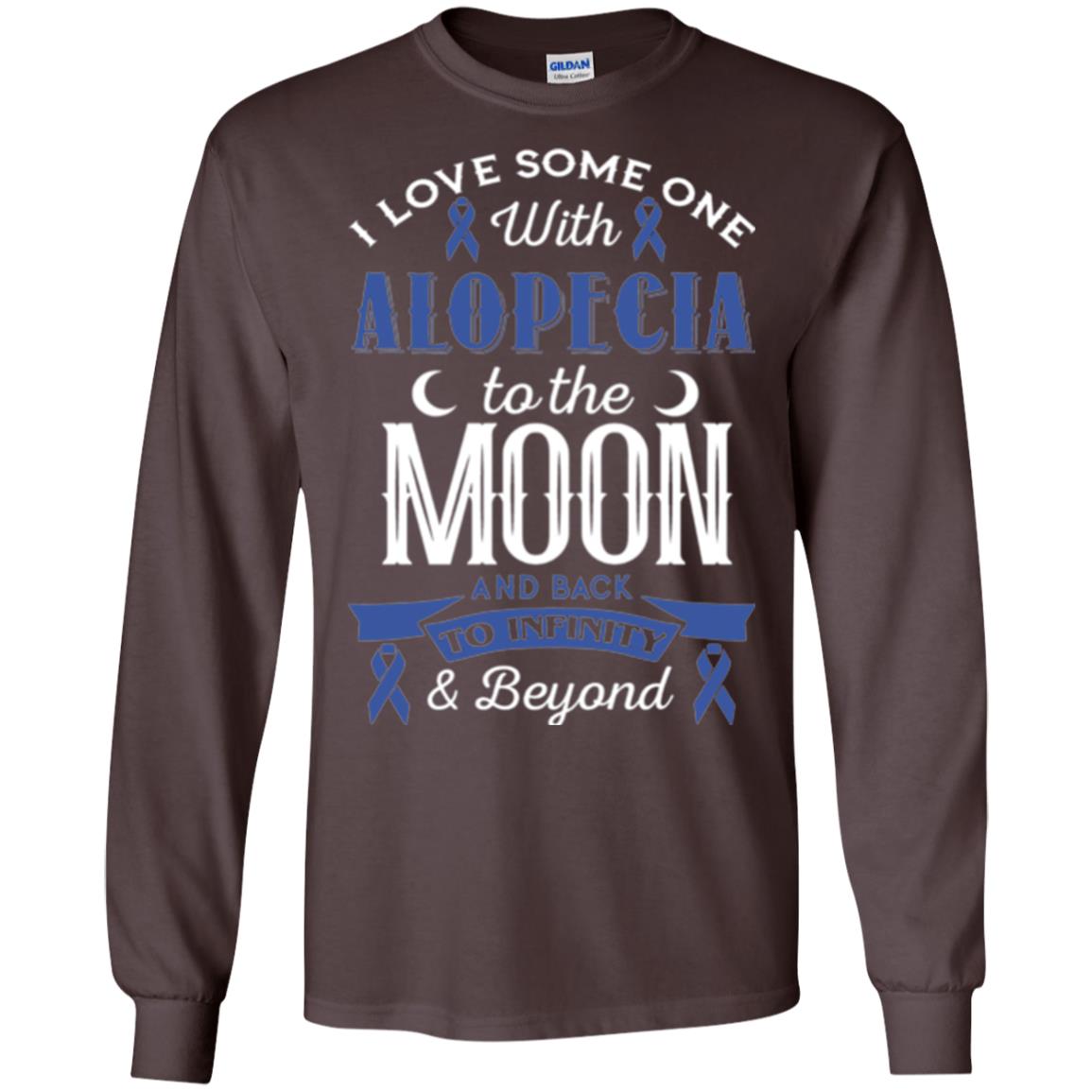 Alopecia Awareness T-shirt Love Someone With Alopecia To The Moon Dark Chocolate