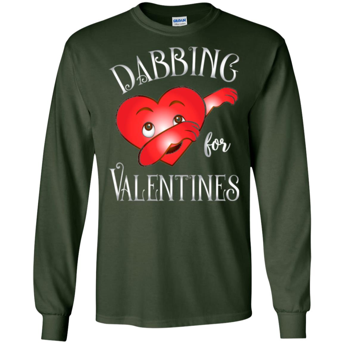 Valentines Day T-shirt Dabbing Heart T-shirt Forest Green