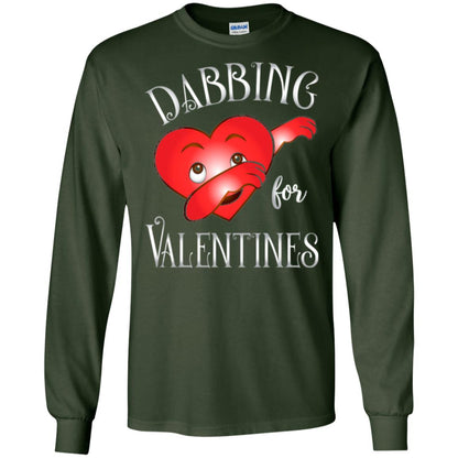 Valentines Day T-shirt Dabbing Heart T-shirt Forest Green