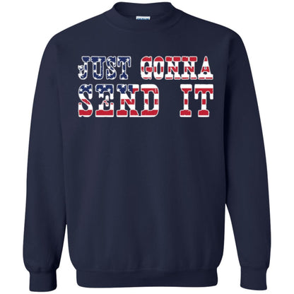 Patriotic Red White Blue T-shirt Just Gonna Send It Navy