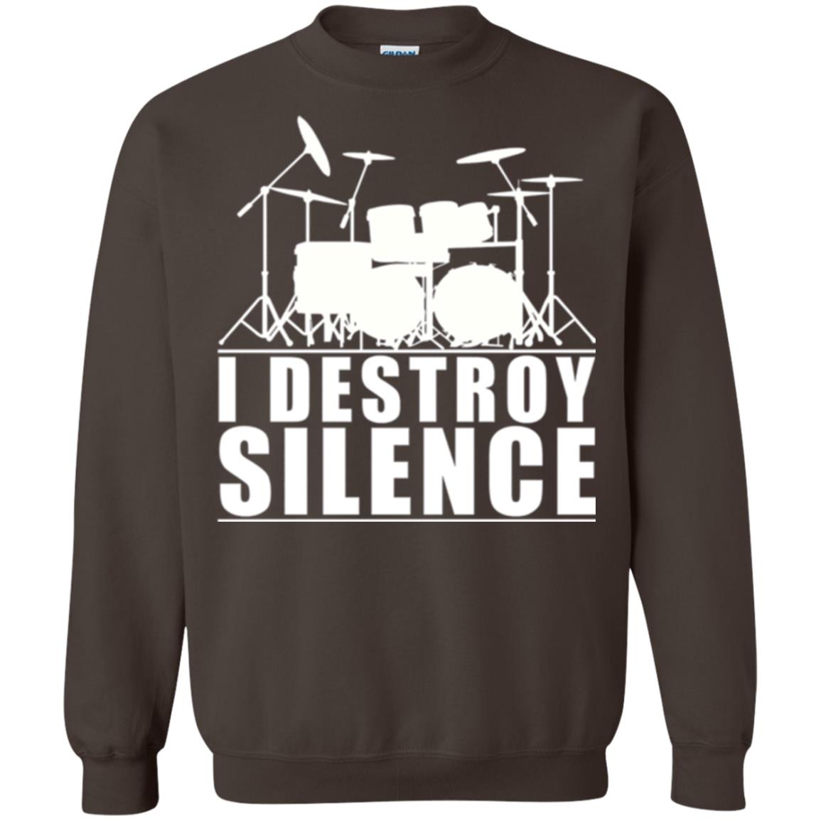 Drums Lover T-shirt I Destroy Silence Dark Chocolate