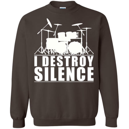 Drums Lover T-shirt I Destroy Silence Dark Chocolate