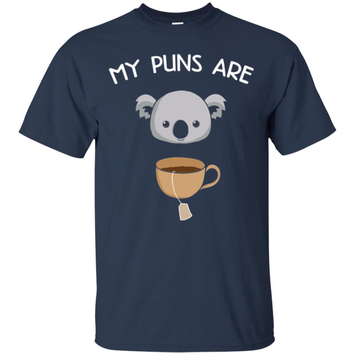 Animal Puns T-shirt My Puns Are Koala Tea Navy