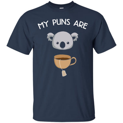 Animal Puns T-shirt My Puns Are Koala Tea Navy
