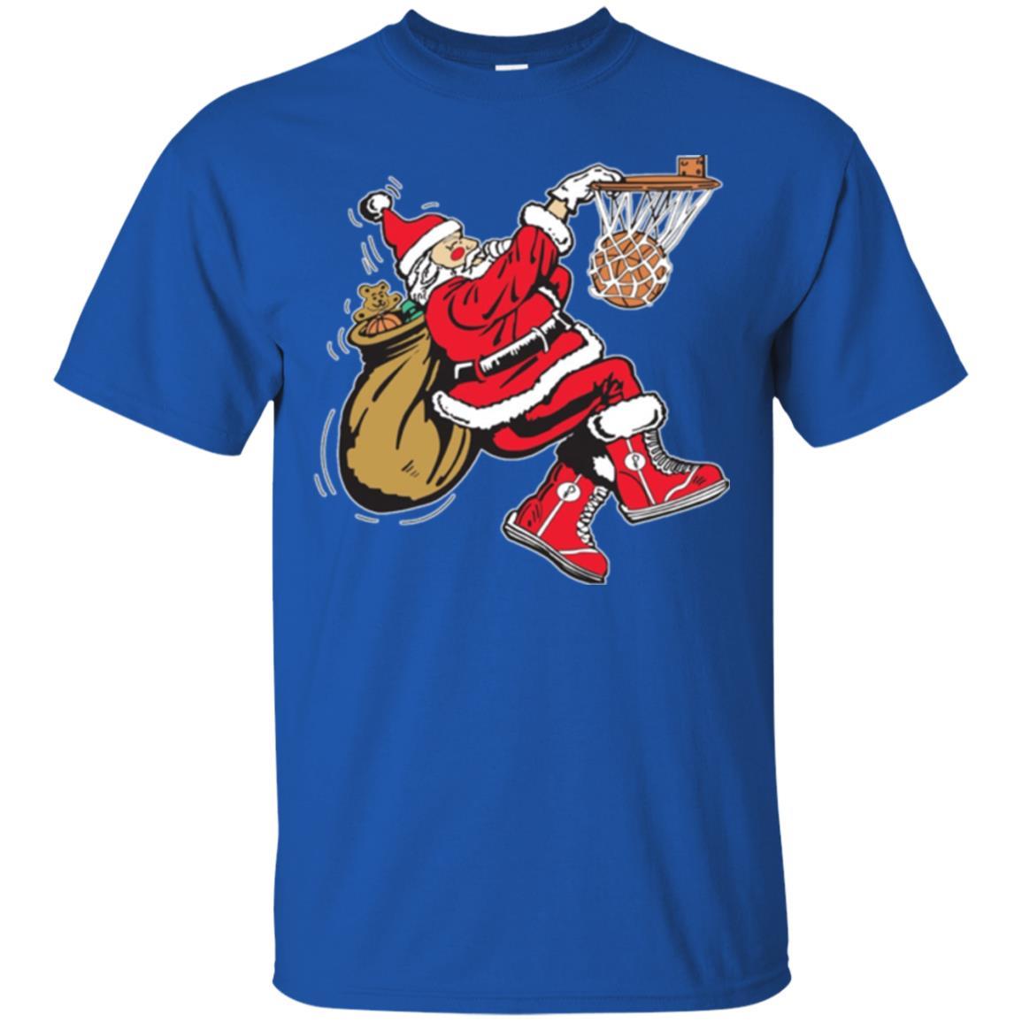 Christmas T-shirt Basketball Santa Claus Royal