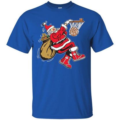 Christmas T-shirt Basketball Santa Claus Royal