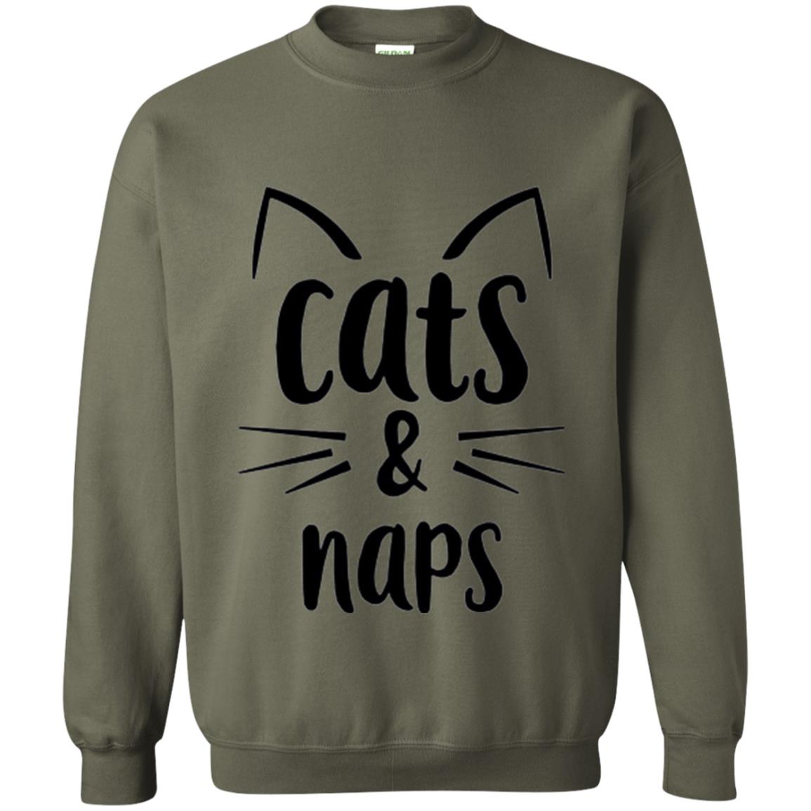 Cats And Naps Lovers T-shirt Military Green