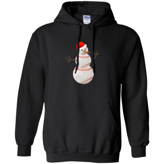 Christmas Baseball T-shirt Baseball Snowman Black