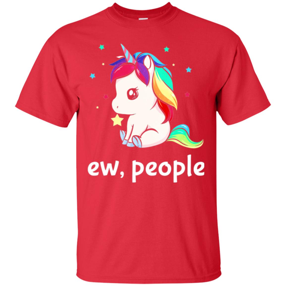 Unicorn Lover T-shirt Ew People T-shirt Red