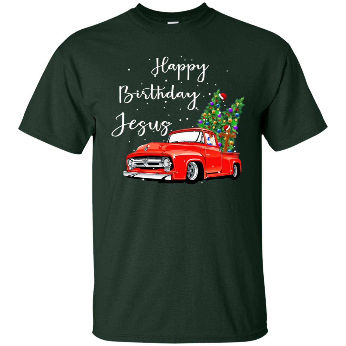 Happy Birthday Jesus Christian Christ X-mas Gift Shirt Forest