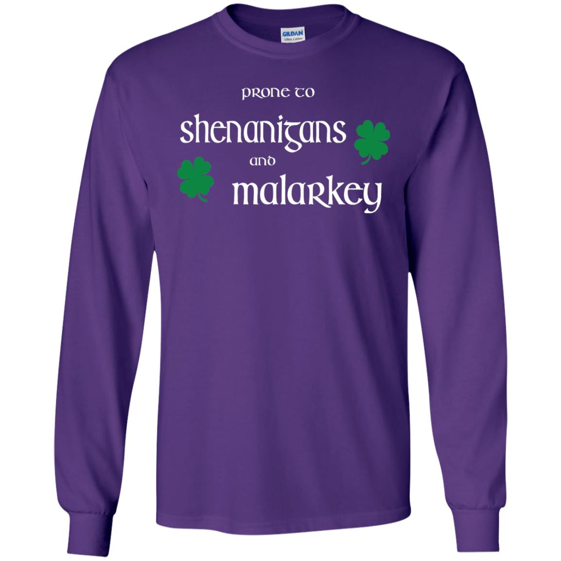 Prone To Shenanigans And Malarkey St Patricks Day T-shirt Purple