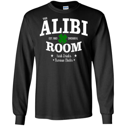 Wine Lovers T-shirt The Alibi Room Est.1963 Chicagoil Irish Drinks Russian Chick Black