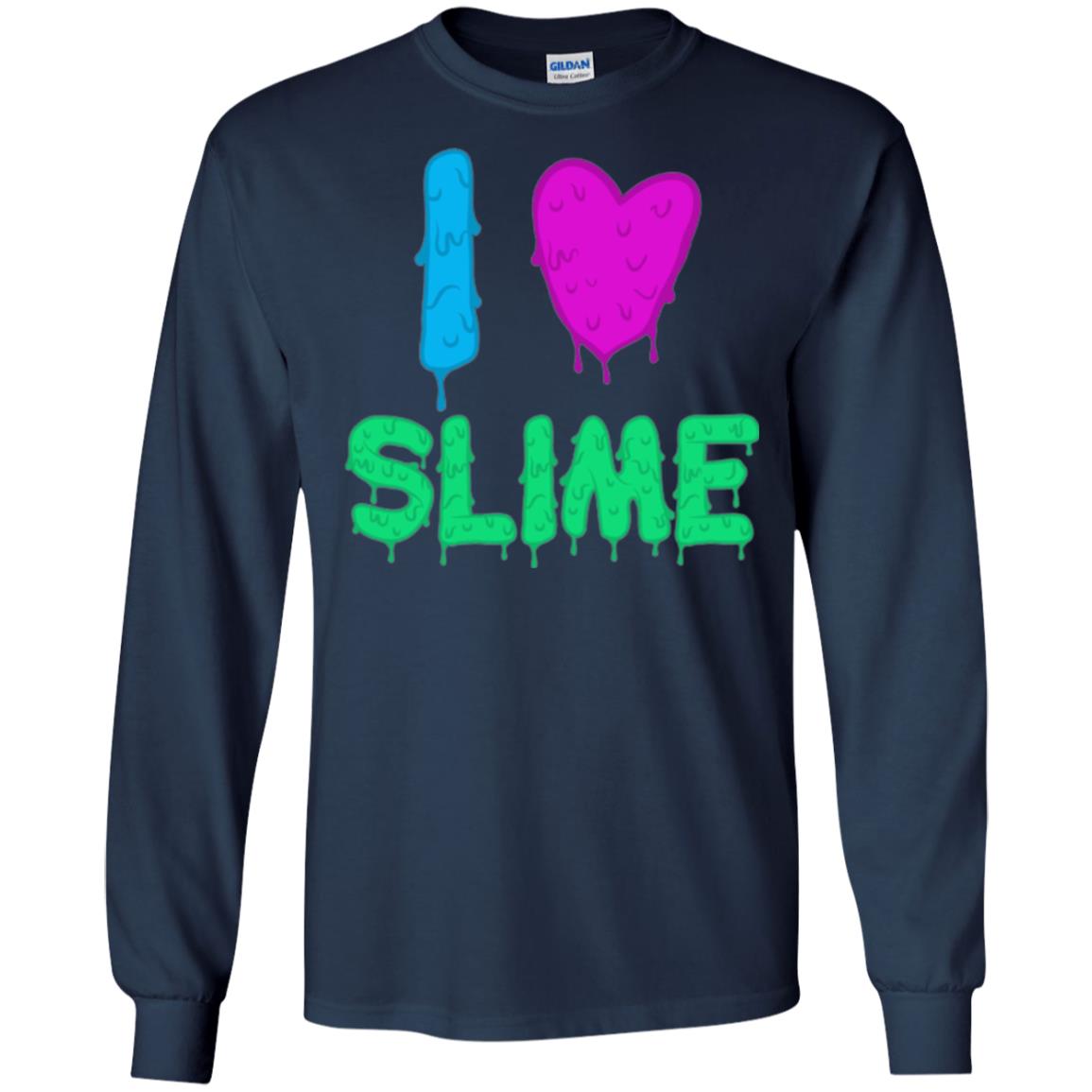 I Love Slime T-shirt Slime Lovers Navy