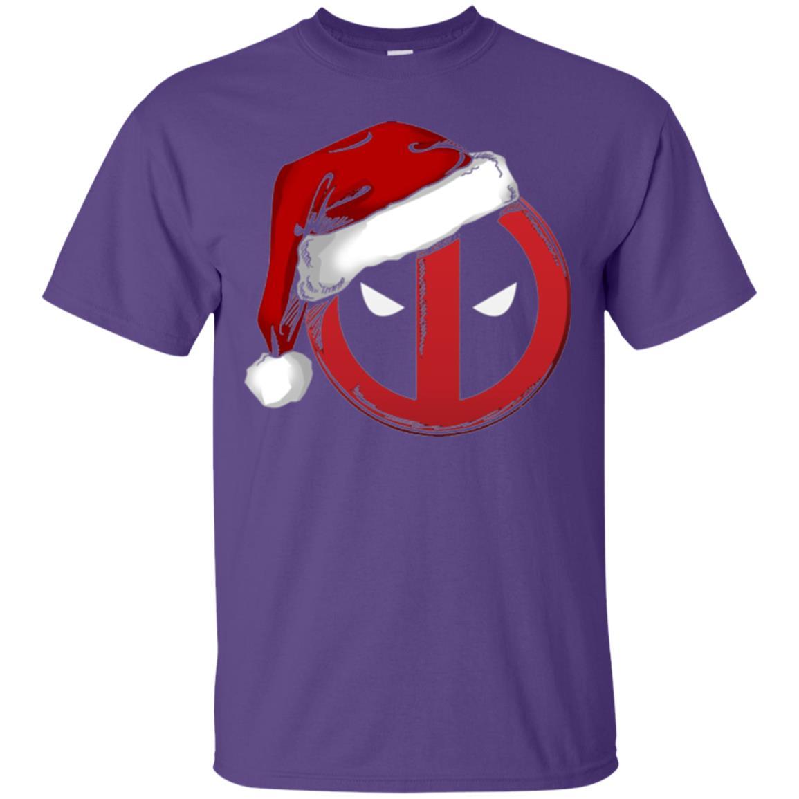 Christmas T-shirt Marvel Deadpool Icon Santa Hat Christmas Graphic Purple