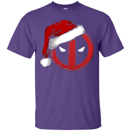 Christmas T-shirt Marvel Deadpool Icon Santa Hat Christmas Graphic Purple