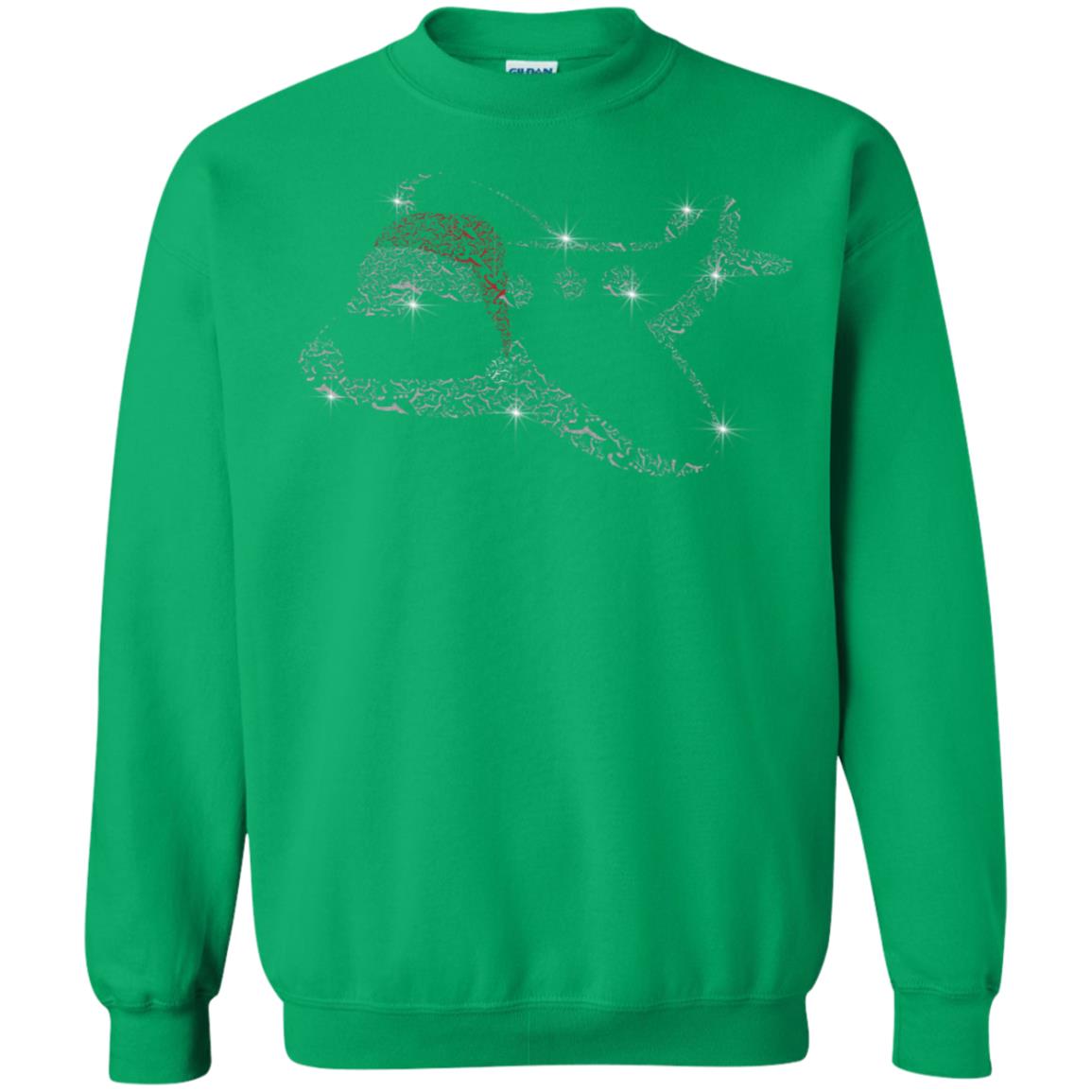 Airplane With Santa Hat Merry Christmas Gift Shirt For Mens Womens Kids Irish Green