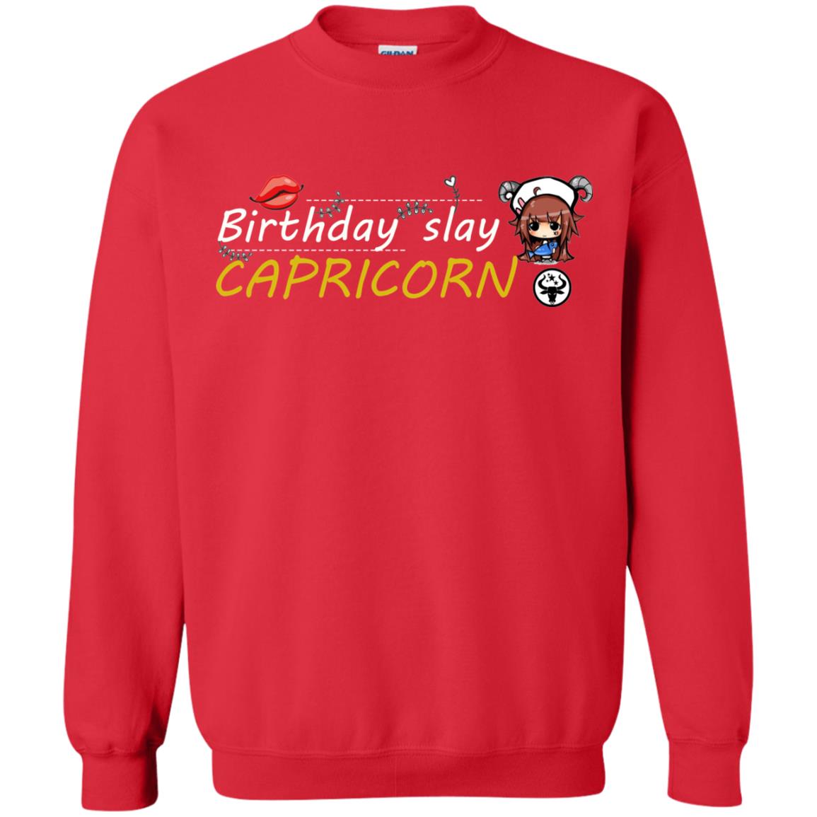 Cute Capricorn Girl Birthday Lip Slay T-shirt Red