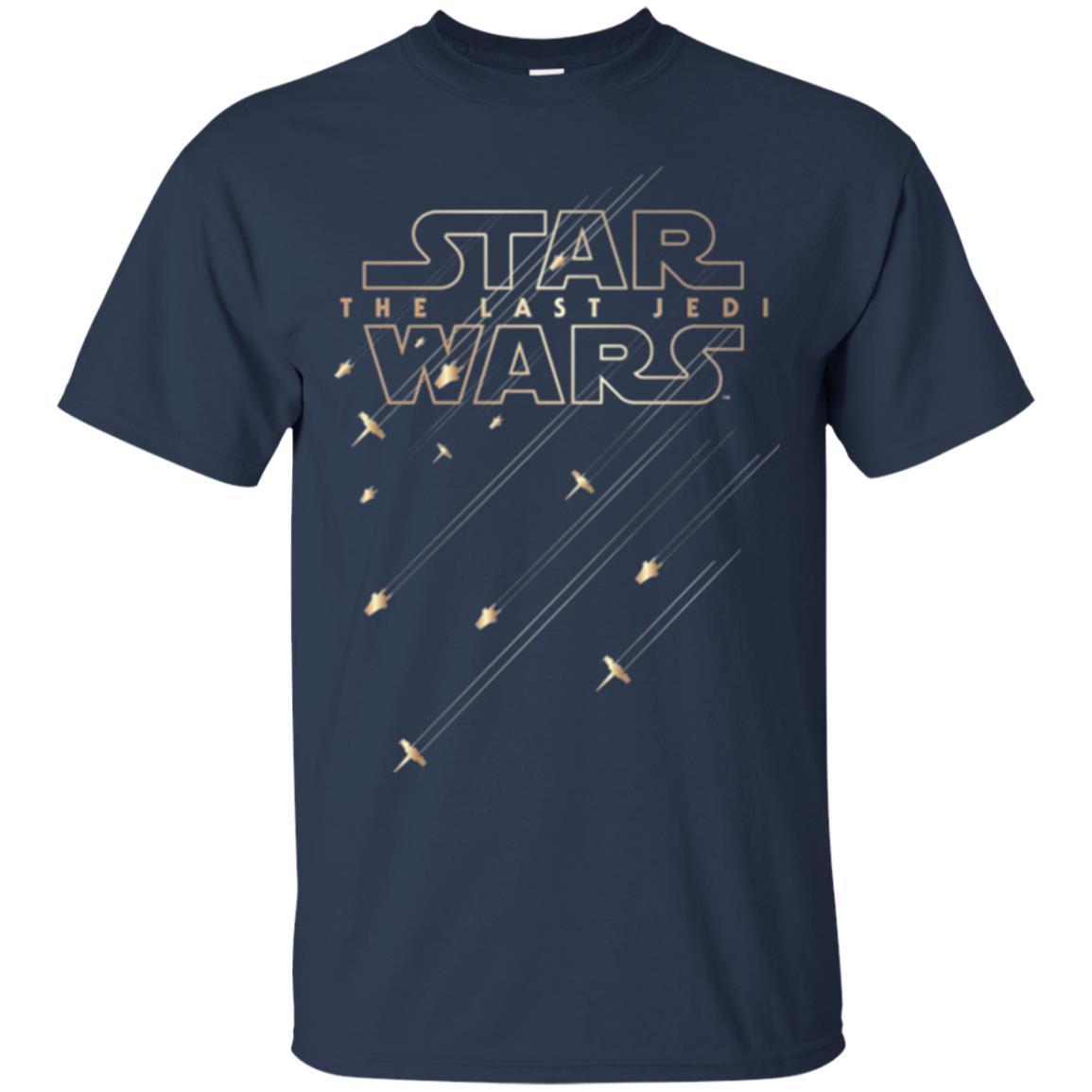 Star Wars Last Jedi Gold Platinum Rebel Fleet Logo T-shirt Navy