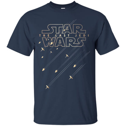 Star Wars Last Jedi Gold Platinum Rebel Fleet Logo T-shirt Navy