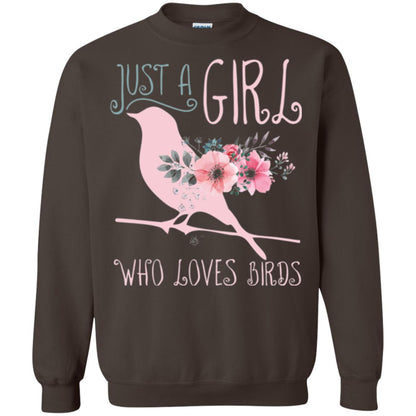 Birds T-shirt Just A Girl Who Loves Birds Dark Chocolate