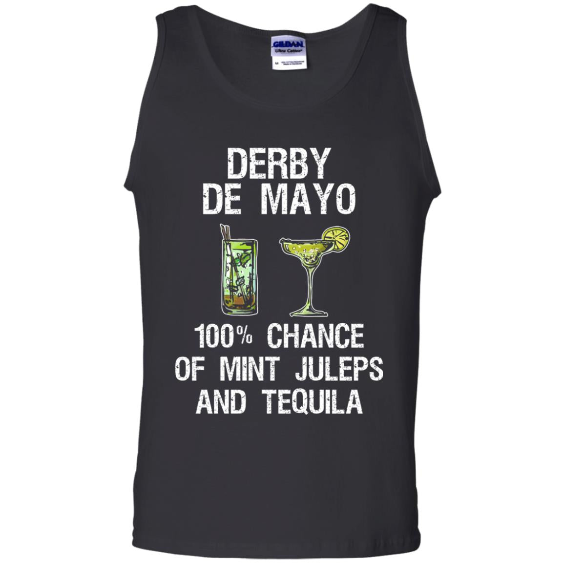Derby De Mayo T-shirt 100_ Chance Of Mint Juleps And Tequiila Black