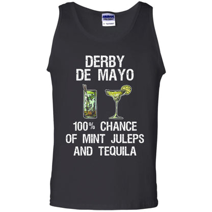 Derby De Mayo T-shirt 100_ Chance Of Mint Juleps And Tequiila Black