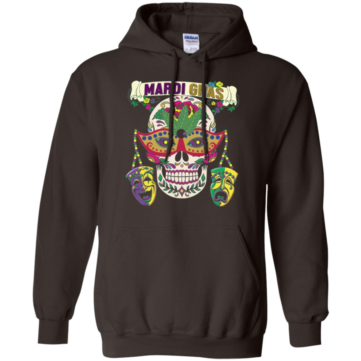 Mardi Gras Skull T-shirt Dark Chocolate