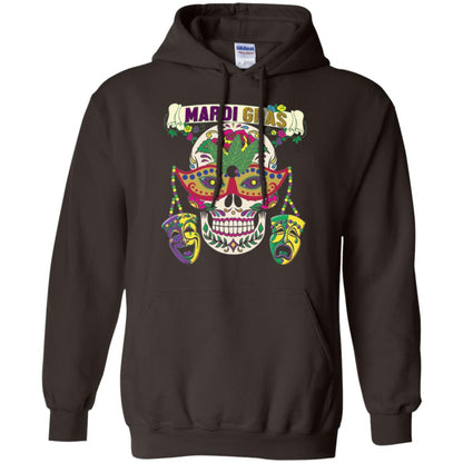 Mardi Gras Skull T-shirt Dark Chocolate