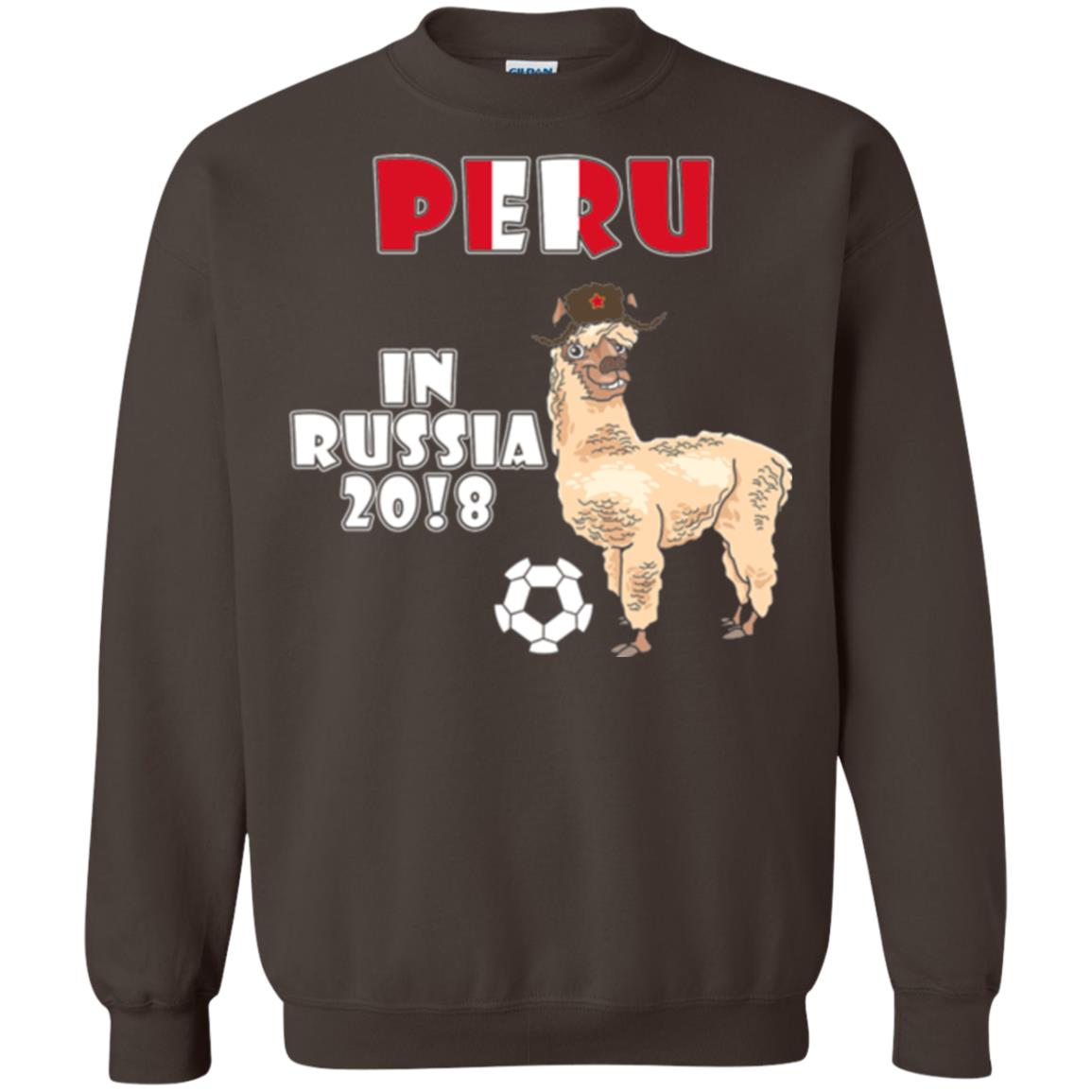 Soccer T-shirt Peru National Team Llama In Russia 2018 Cup Dark Chocolate