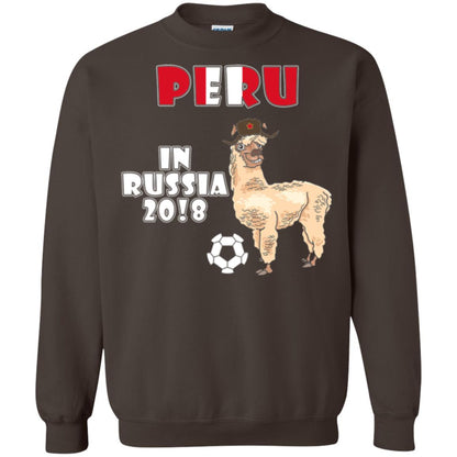 Soccer T-shirt Peru National Team Llama In Russia 2018 Cup Dark Chocolate