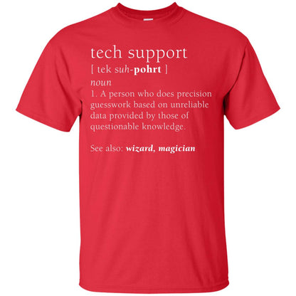 Tech Support Definition Funny Cute Computer Nerd Shirt Red