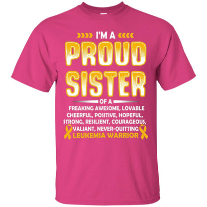 Leukemia Warrior Cancer T-shirt I_m A Proud Sister Of Leukemia Warrior Heliconia