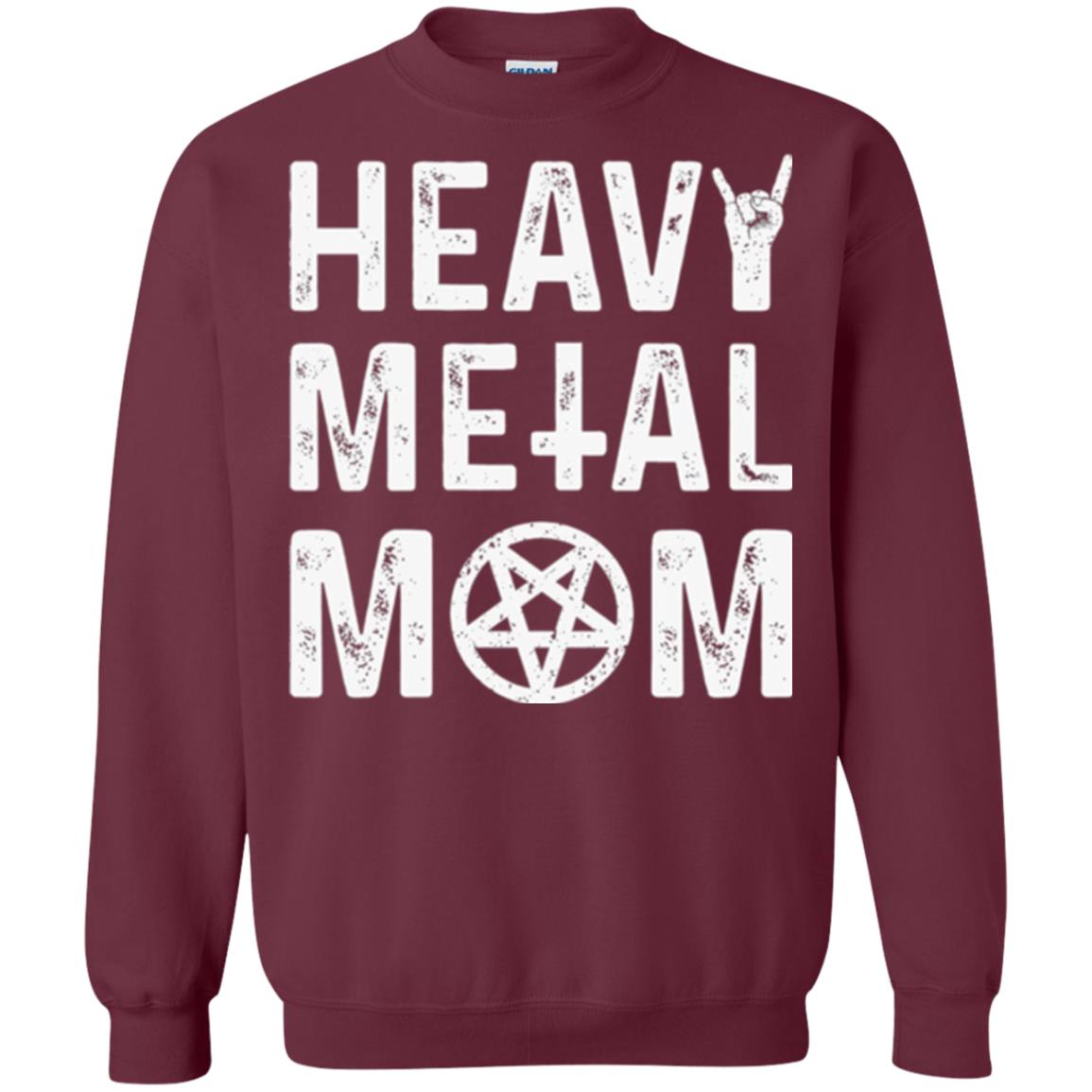 Heavy Metal Mom Vintage Band Music Concert Mother T-shirt Maroon