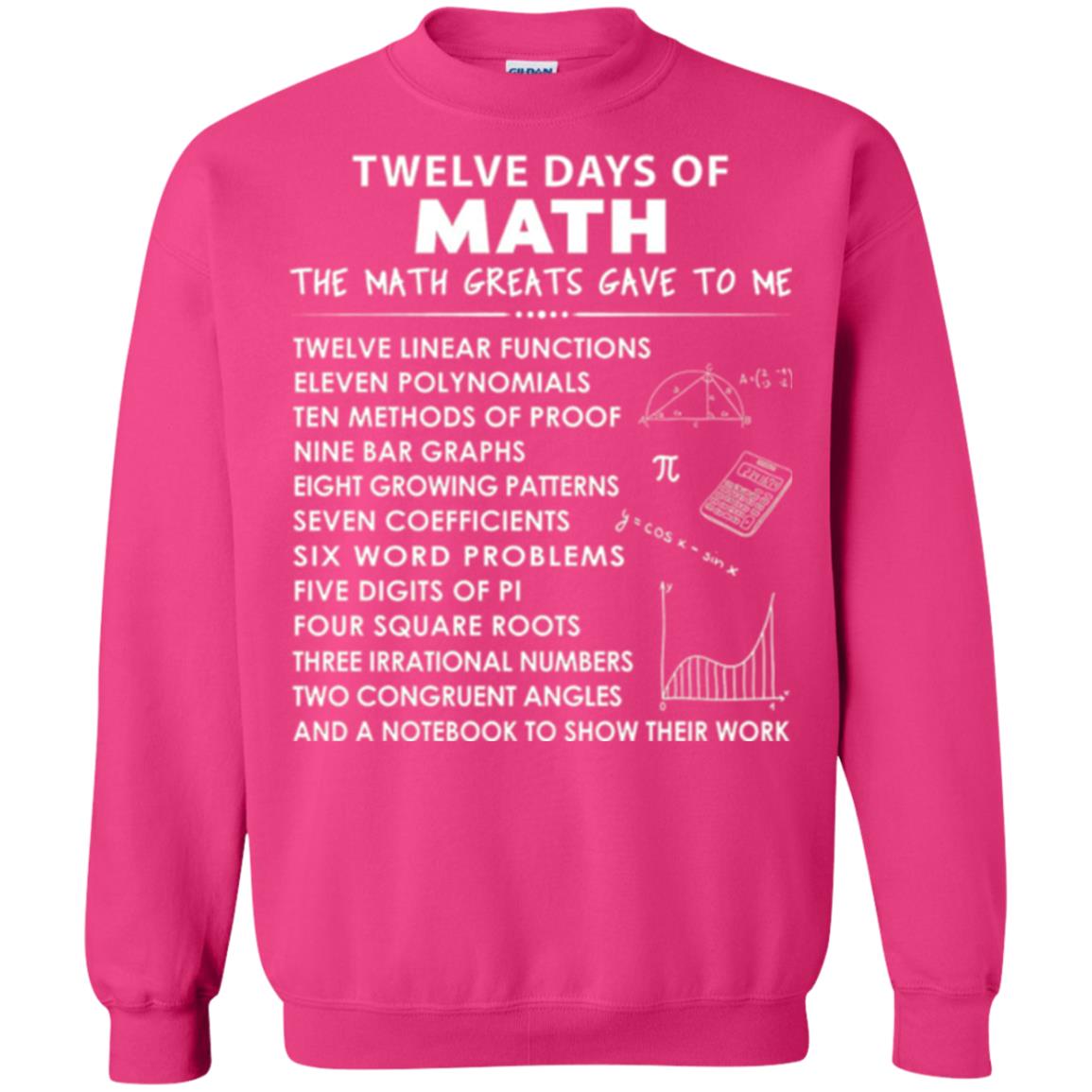 Math T-shirt Twelve Days Of Math Heliconia