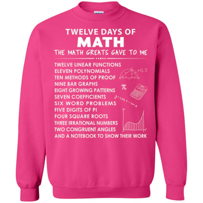 Math T-shirt Twelve Days Of Math Heliconia