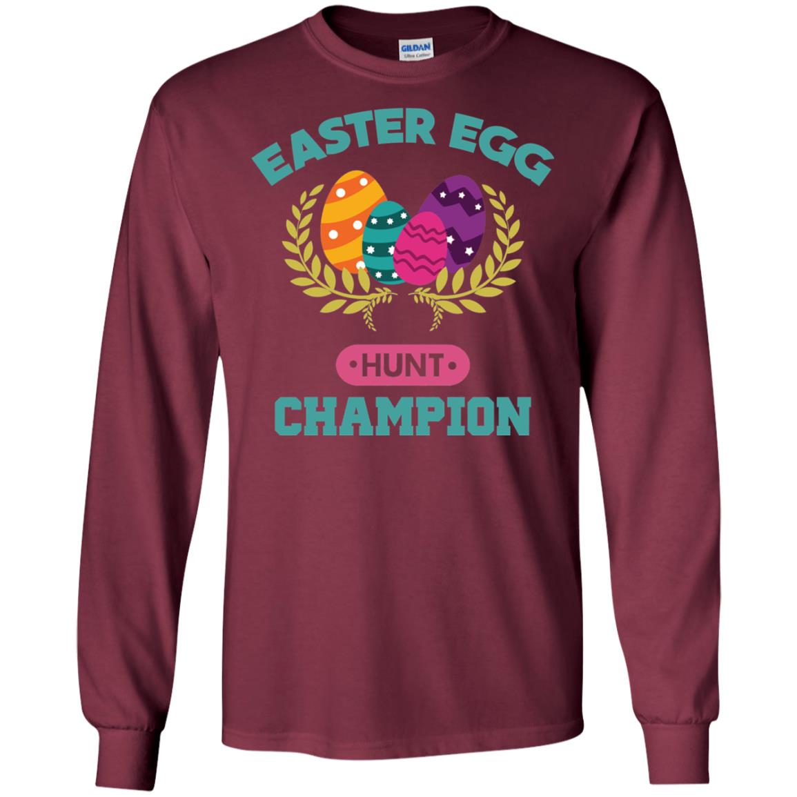 Easter Egg Hunt Champion Easter Day T-shirt Maroon