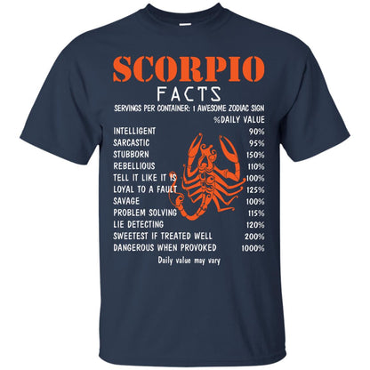 Scorpio Facts 1 Awesome Zodiac Sign Gift Shirt For Scorpio Horoscope Navy